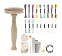 ROYJJ Juego profesional de hongos para zurcir, calcetines portátiles para reparación de ropa, bufanda ligera con aguja de hilo, cuerda elástica, hongo con aguja para suministros, herramienta de madera