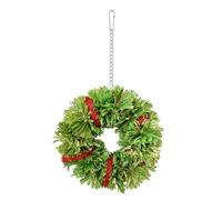 ROYJJ Juguete para pájaros, juego de lágrimas, juguete para masticar, corona de lufa, para dientes, jaula de hierba, colgante, para moler los dientes, estimulación mental de pájaros