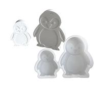 ROYJJ Molde de silicona de pingüino pequeño y grande, a la moda, resistente, de silicona, elegante, molde de castas de resina para manualidades, fabricación de jabón y decoración del hogar