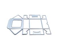 ROYJJ Plantilla de troquel de corte de metal cuadrado hueco en 3D