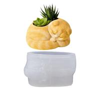 ROYJJ Sleep Kitten - Vela de silicona para fundición de resina, jabón, chocolate, macetas decorativas para decoración de yeso