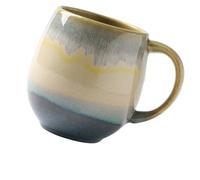 ROYJJ Taza de café de cerámica vintage degradada, apta para lavavajillas, con asa para tés, bebidas calientes, uso diario, taza de cerámica