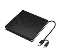ROYJJ Unidad de DVD externa portátil con interfaces USB 3.0 y tipo C para copias de seguridad de datos de escritorio y grabación de discos