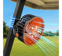 Roykaw Ventilador magnético para carrito de golf con luz LED, más de 24 horas de tiempo de funcionamiento, ventilador recargable de flujo de aire fuerte con imán ultra fuerte, ventilador portátil para