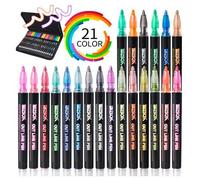 Roymart set 21 rotuladores outliner bicolor neon pastel