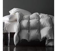 Royoliving Edredón de Plumas, tamaño King, para Todas Las Estaciones, Color Gris cálido Medio, Funda de edredón 100% algodón, Relleno de edredón a Prueba de plumón con pestañas en Las