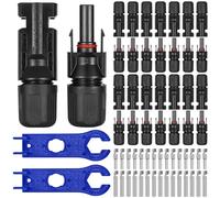 Royouzi 15 pares de conectores solares, conectores solares para panel solar, conector solar PV, sistema solar, conectores fotovoltaicos, IP67, con 2 llaves inglesas