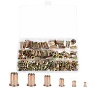 Royouzi 165 Piezas Tuercas Remachables, Zincado Acero ai Carbono Tuerca de Remache, M3 M4 M5 M6 M8 M10 Apto Para Madera, AutomocióN, Muebles, DecoracióN.