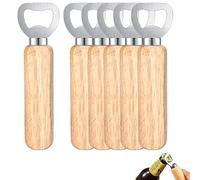 Royouzi 6 Abridores De Botellas, Abridor De Botellas De Madera, Mango De Madera, PortáTil, Abridor De Botellas De Madera Natural, Para Casa, Pub, Exterior, Hombres (Color Madera De 6 Piezas)