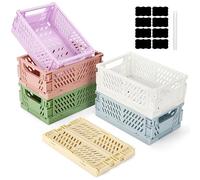 Royouzi Caja plegable, 6 unidades (15 x 10 x 5,8 cm), apilables para cocina, baño, oficina, dormitorio, aula, armario, cajón