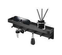 Royouzi Cuelga Llaves, Ganchos para Llavescon Estante y 6 Ganchos, Colgador Llaves Soporte de Pared, Pared Sin Taladrar Para Almacenamiento de Llaves en la Entrada, Cubiertos de Cocina Colgantes