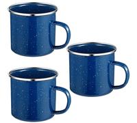 Royouzi Juego De 3 Vasos Esmaltados De Acero Inoxidable Esmaltado, Taza De Té, Taza De Café, Juego De 3 Piezas, Apto Para Lavavajillas Y A La Parrilla Para Exteriores/Camping Y Regalo