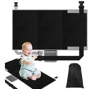 Royouzi Reposapiés de Avión Plegable Portátil para Niños - Cama de Viaje para Viajes en Avión con Niños (Negro)