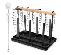 Royouzi Soporte para Botellas SodaStream, 6 Unidades, escurreplatos | botella con bandeja de goteo para diferentes botellas (negro)