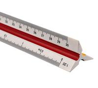 Roysmart Regla de escala de plástico, escala triangular, regla de 30 cm, escala triangular, escalas métricas 1:20 1:25 1:50 1:75 1:100 1:125