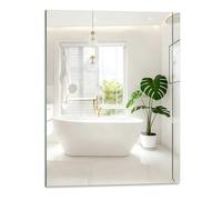 ROYUEXT Espejo de baño 50 × 40 cm, Espejo de Pared Adhesivo para Azulejos, Espejo Decorativo con Imagen HD sin Marco para Fitness, WC, Sala de Estar, Dormitorio