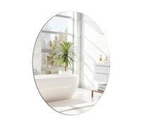ROYUEXT Espejo de Cristal Ovalado Autoadhesivo sin Marco, Espejo de Pared de Cristal HD para baño, Dormitorio, Puertas de Ardrobe, Gimnasio, probador (40 x 30 cm)