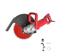 Rozadora de muros eléctrica para hormigón, 4300 RPM, con bomba de agua, mango ajustable a 90°, profundidad de corte de 110/135 mm, sierra circular antipolvo para ladrillo(350mm)