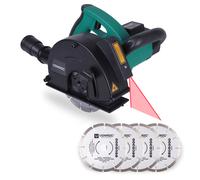Rozadora de pared 1700W - 150mm con guía láser | Incl. 6 discos de diamante