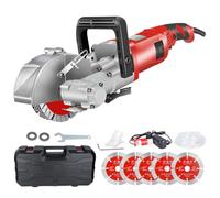 Rozadora Eléctrica, Máquina De Corte De Ranuras 4000W Con 5 Discos, Profundidad Y Ancho Ajustables, 7500 rpm Para Mármol Ladrillo Pared Suelo red