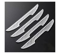 Rozaduras Pegatinas Protectoras Anticolisión Borde Puerta Coche Cinta Protectora Fibra Carbono Palo Decorativo Antiarañazos 4 Uds Protector de carrocería(Silver)