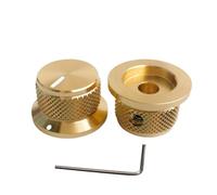 ROZILO 2 pomos de guitarra dorados con indicatrix de aleación de aluminio de 1/4 pulgadas, universales, botones de control de tono de volumen para guitarra/bajo/amplificadores