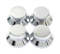 ROZILO 4 pomos de control de guitarra eléctrica cromados de metal para guitarra eléctrica Fender Strat Telecaster Jazz Les Paul