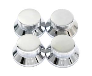 ROZILO 4 pomos de control de guitarra eléctrica cromados de metal para guitarra eléctrica Fender Strat Telecaster Jazz Les Paul