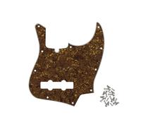 ROZILO Golpeador de bajo de 10 agujeros Gold Pearl para guitarra Fender Jazz Bass de 4 cuerdas, estilo moderno