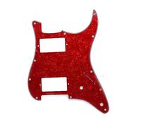 ROZILO Golpeador HH Humbucker de guitarra de 11 agujeros para Fender Standard Stratocaster estilo moderno rojo perla