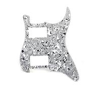 ROZILO Golpeador HH Humbucker de guitarra de 11 agujeros para Fender Standard Stratocaster estilo moderno, carcasa negra y blanca