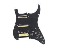 ROZILO Golpeador humbucker para guitarra eléctrica de 3 capas color negro para diestros con cableado simple cargado con control Swith precableado para reemplazo de guitarra Fender Strat