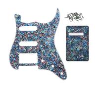 ROZILO Juego de placa trasera de guitarra de 11 agujeros Abalone Pearl Strat HSS para Fender US/Mexico Made Standard Stratocaster