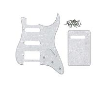 ROZILO Juego de placa trasera de guitarra Strat HSS con 11 agujeros color blanco perla para Fender US/Mexico Made Standard Stratocaster