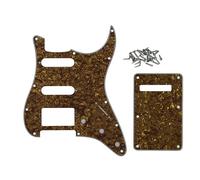 ROZILO Juego de placa trasera de guitarra Strat HSS con 11 agujeros marrón perla para Fender US/Mexico Made Standard Stratocaster