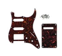 ROZILO Juego de placa trasera de guitarra Strat HSS de tortuga oscura de 11 agujeros para Fender US/Mexico Made Standard Stratocaster