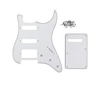 ROZILO Juego de placas traseras de guitarra Strat HSS de 3 capas blancas de 11 agujeros para Fender US/Mexico Made Standard Stratocaster