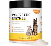 ROZJOVU Enzimas digestivas pancretasas, pancreatina 10x, pancreatina para perros y gatos, enzima pancreática, ideal para mascotas con EPI, enzimas pancreáticas para perros