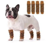 ROZKITCH Codera protectora para perros y mascotas, 2 patas delanteras y 2 rodilleras traseras, coderas para perro, calentador de piernas para perro, calcetines protectores transpirables de punto