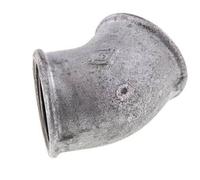 Rp 1 1/2'' Hierro fundido galvanizado Codo de 45 grados 25 Bar