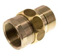 Rp 1 1/2'' x R 1 1/2'' F/M Espiga doble de latón 3 piezas con junta plana 16 Bar