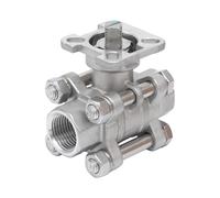 Rp 1/2'' 3 piezas de 2 vías válvula de bola de acero inoxidable 69 bar RTFE ISO-Top F03/F04 - TamesonPRO 1121-012