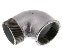 Rp 2 1/2'' x R 2 1/2'' F/M Codo de 90 grados de hierro fundido galvanizado 25 Bar