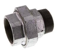 Rp 2'' x R 2'' F/M Hierro fundido zincado Espiga doble 3 piezas con junta plana 25 Bar
