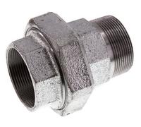 Rp 2'' x R 2'' F/M Hierro fundido zincado Espiga doble de 3 piezas con cierre cónico 25 Bar