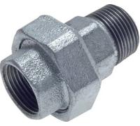 Rp 3'' x R 3'' F/M Hierro fundido zincado Espiga doble de 3 piezas con cierre cónico 25 Bar