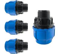RP RIEGOPRO - Enlace PE Rosca Macho | Fitting para Sistemas de Agua y Riego Exterior | Conector para Riego Automático y Tuberías de Agua (4 Unidades, 32mm)