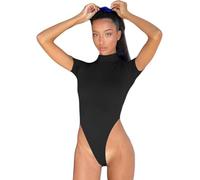 RPAEOY Body Manga Corta Mujer Cuello Alto Bodysuit Elegante Ajustado Moldeador Reductor Vientre Plano Top Camiseta Body Mujer Sexy Monos de Vestir Ropa Verano