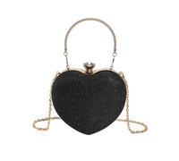 RPAEOY Bolso Clutch Mujer Corazón Elegante Clutches Bolsos de Fiesta Dorado Plateado Cadena Desmontable Boda Ceremonia Noche Cartera Pequeña