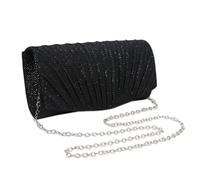 RPAEOY Bolso Fiesta Mujer Brillante Plisado Noche Clutch Gran Capacidad Cadena Desmontable Novia Boda Event Citas Cóctel Cumpleaños Banquete Mamá Regalo (Negro)